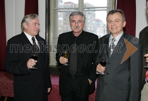 Jože Hudeček, Petar Radović in Anton Guzej, generalni direktor RTV Slovenija