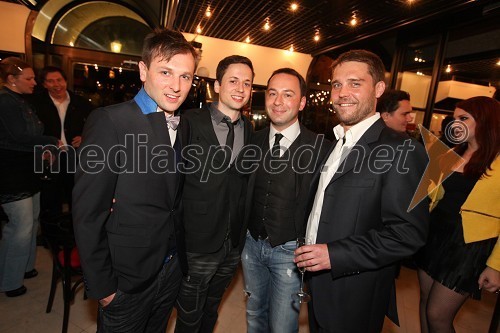 Viktor Meglič, igralec, Andrej Zalesjak, igralec, Marko Fereni Frey in Kristijan Ostanek, igralec