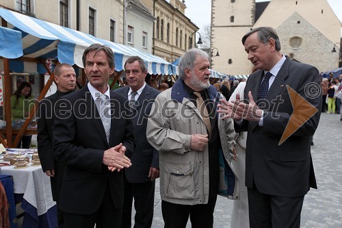 Andrej Čas, župan Slovenj Gradca, dr. Janez Bogataj, etnolog, dr. Danilo Türk, predsednik Republike Slovenije