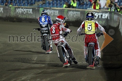 Chris Holder (Avstralija), Jaroslaw Hampel (Poljska), Tomasz Gollob (Poljska)