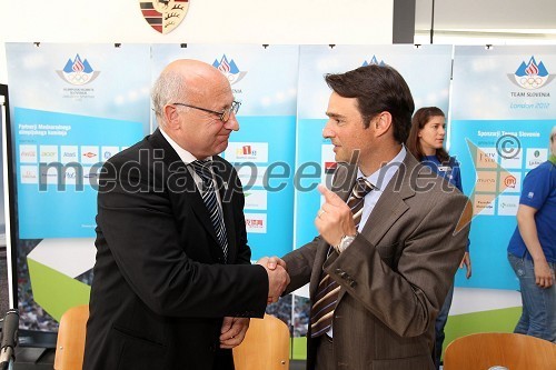 Bogdan Gabrovec, podpredsednik Olimpijskega komiteja Slovenije in predsednik Judo zveze Slovenije, Danilo Ferjančič, generalni direktor Porsche Slovenija d.o.o.