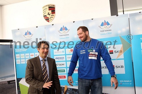 Danilo Ferjančič, generalni direktor Porsche Slovenija d.o.o., Matjaž Ceraj, judoist