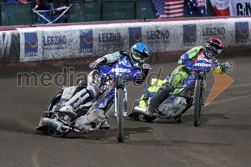 Chris Holder (Avstralija) in Kenneth Bjerre (Danska)