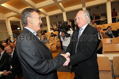 Prof. dr. Danijel Rebolj, rektor Univerze v Mariboru in Denis Noble, University of Oxford