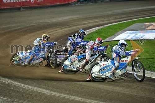 Emil Sayfutdinov (Rusija), Bjarne Pedersen (Danska), Jaroslaw Hampel (Poljska) in Nicki Pedersen (Danska)