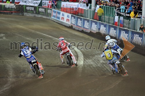 Bjarne Pedersen (Danska), Jaroslaw Hampel (Poljska), Emil Sayfutdinov (Rusija) in Nicki Pedersen (Danska)