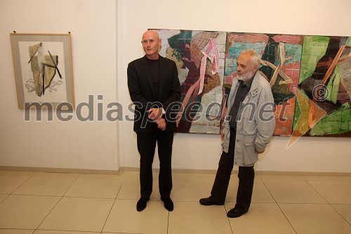 Emil Šarkanj, lastnik galerije Hest in Emerik Bernard, akademski slikar