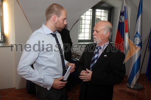 Luka Petek, svetovalec veleposlanika na izraelskem veleposlaništvu in Shmuel Meirom, veleposlanik Izraela na Dunaju