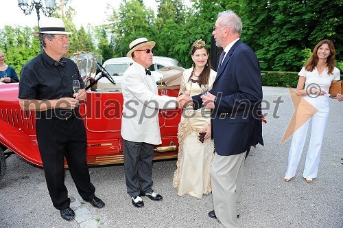 ..., ..., Martina Baškovič, Vinska kraljica Slovenije 2012 in Vladimir Puklavec, lastnik P&F Jeruzalem Ormož d.o.o.