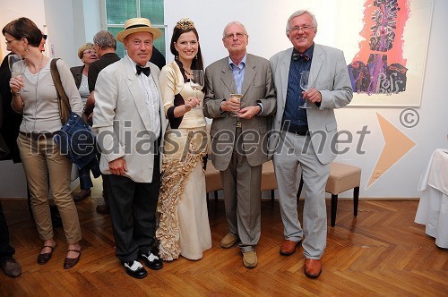 ..., Martina Baškovič, Vinska kraljica Slovenije 2012, Jacques J. Campe, generalni sekretar FIJET in Drago Bulc, novinar