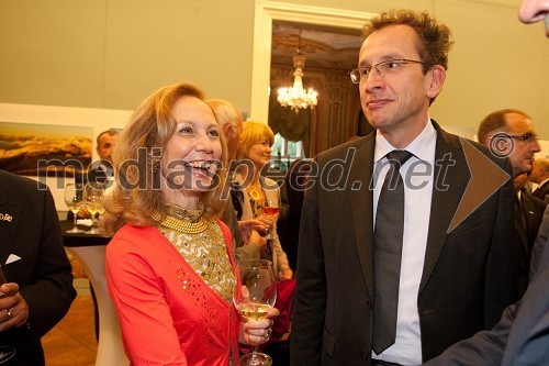 Rossella Franchini Sherifis, veleposlanica Italije v Sloveniji in dr. Žiga Turk, minister za izobraževanje, znanost, kulturo in šport