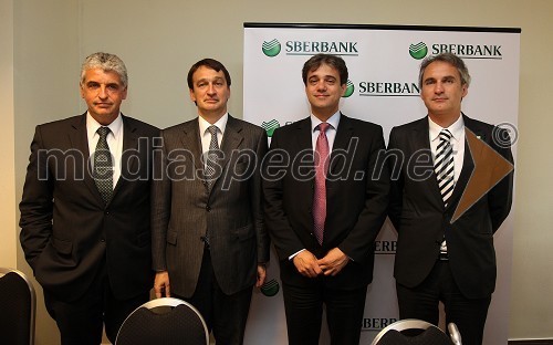 	Friedhem Boschert, predsednik uprave Volksbank International, Nikolay Kuznetsov, vodja mednarodnega poslovanja Sberbank, Valentin Mihov, direktor za strategijo in korporativni razvoj Sberbank, Gašpar Ogris Martič, predsednik uprave Volksbank Slovenija