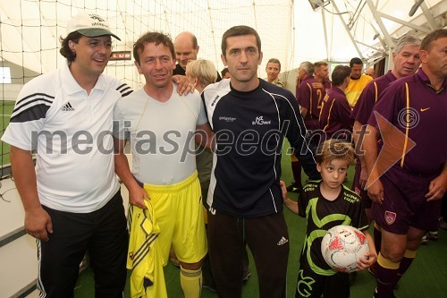 Zlatko Zahovič, športni direktor NK Maribor, Gregor Židan in Marinko Galić, nekdanja nogometaša ter sin Marinka Galića Marin