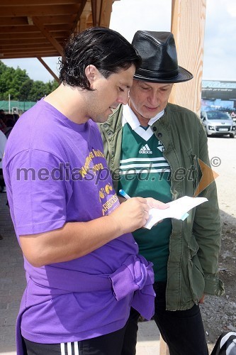 Zlatko Zahovič, športni direktor NK Maribor in Vlado Kreslin, glasbenik