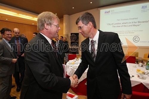 	Alderman David Wooton, Lord Mayor City of London in Martin Logar, direktor družbe Summit Avto