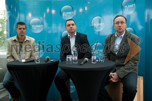 Rajko Gerič, Rudolf Skobe, TS Media in Amir Mureskić, programski direktor Planet TV