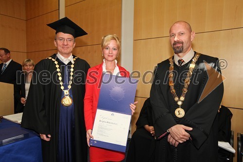 Prof. dr. Danijel Rebolj, rektor Univerze v Mariboru, dr. Brigita Altenbaher, Fakulteta za strojništvo UM in prof. dr. Niko Samec, dekan Fakultete za strojništvo Univerze v Mariboru