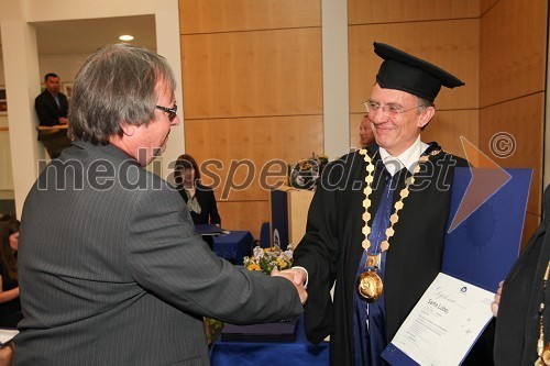 Dr. Samo Lubej, Fakulteta za gradbeništvo UM in prof. dr. Danijel Rebolj, rektor Univerze v Mariboru