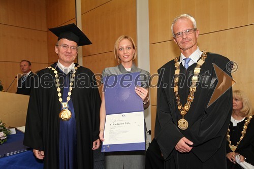 Prof. dr. Danijel Rebolj, rektor Univerze v Mariboru, dr. Erika Kozem Šilih, Fakulteta za gradbeništvo UM in prof. dr. Miroslav Premrov, Fakulteta za gradbeništvo UM