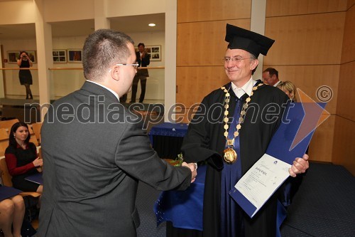 Dr. Andrej Krajnc, Fakulteta za elektrotehniko, računalništvo in informatiko UM in prof. dr. Danijel Rebolj, rektor Univerze v Mariboru