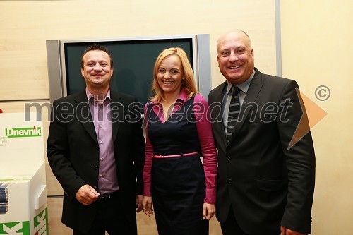 Anton Horvatič, direktor Diners Cluba Slovenije, mag. Ajša Vodnik, izvršna direktorica Ameriške gospodarske zbornice (AmCham) in Iztok Klančnik, direktor HP Slovenija