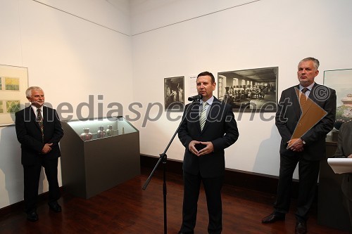 Franc Gerič, direktor Galerije-Muzeja Lendave, mag. Anton Balažek, župan Občine Lendava in dr. Páva Zsolt, župan mesta Pécs