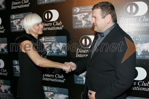 Barbra Drnač, plesna novinarka in urednica oddaje Parada plesa in Tomaž F. Lovše, direktor Diners Club