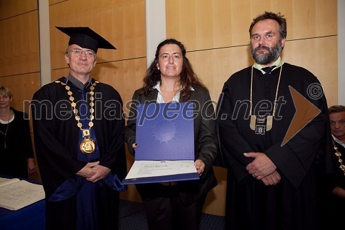 Prof. dr. Danijel Rebolj, rektor Univerze v Mariboru, dr. Darja Bernik, Fakulteta za varnostne vede Univerze v Mariboru in prof. dr. Gorazd Meško, dekan Fakultete za varnostne vede Univerze v Mariboru