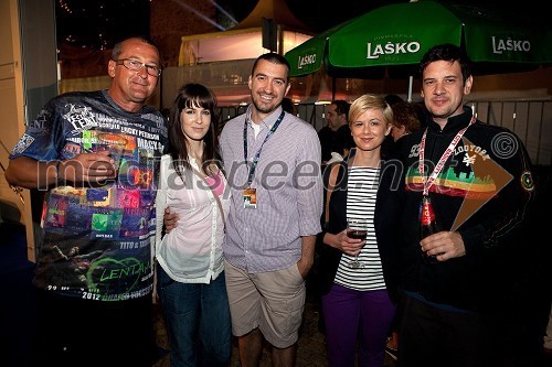 Smiljan Kreže, organizator dogodkov, Lili Žagar, voditeljica in Marko Potrč, povezovalec dogodkov, Mateja Car, moderatorka na Radiu City in Tine Križanič, član ekipe Reporter Milan