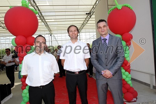 ..., Kristjan Magdič, direktor podjetja Frontal in Dejan Šumak, direktor podjetja Paradajz d.o.o.