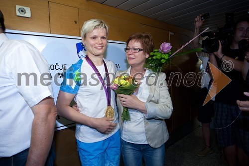 Urška Žolnir, judoistka in mama Majda