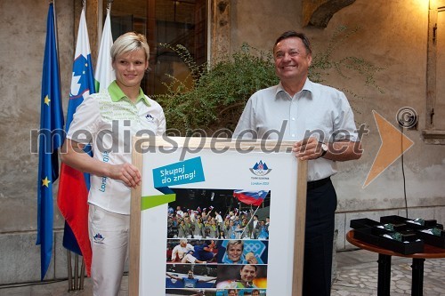 Urška Žolnir, judoistka in Zoran Janković, župan Mestne občine Ljubljana