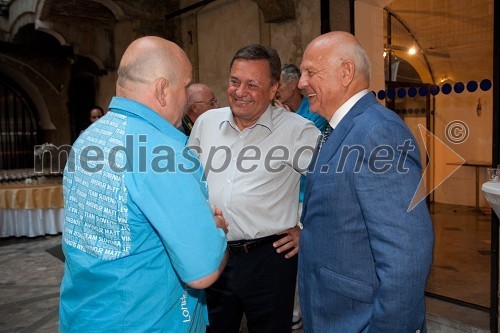 Marjan Fabjan, trener, Zoran Janković, župan Mestne občine Ljubljana in Janez Kocijančič, predsednik Olimpijskega komiteja Slovenije