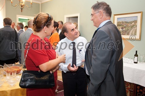 Karin Hojker, Avstrijska ambasada, Vladimir Gajšek, pesnik in Rajko Pirnat, dekan Pravne fakultete v Ljubljani