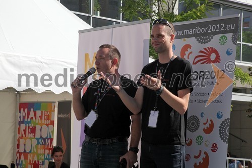 Borut Cvetko, organizator in direktor Mediaspeed ter Mitja Sagaj, organizator