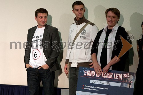 Aleš Novak, stand up komik, Stefan Šumanac, stand up komik, Uroš Kuzman, Stand up komik leta 2012