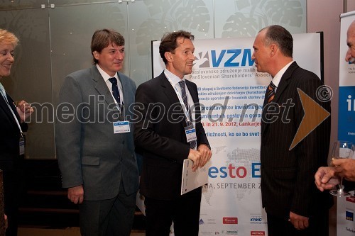 Janez Šušteršič, minister za finance, Gregor Virant, predsednik Državnega zbora in Kristjan Verbič, predsednik Vseslovenskega združenja malih delničarjev