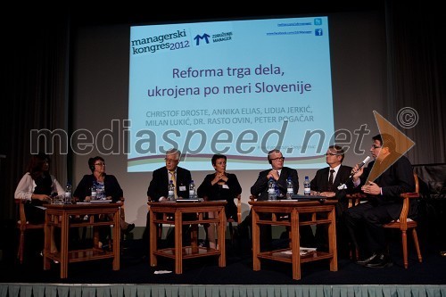 Sonja Šmuc, izvršna direktorica Združenja Manager,  	Anika Elias, predsednica CEC, Milan Lukič, predsednik delodajalcev Slovenije, Lidija Jerkič, predsednica SKEI,  	Christof Droste, direktor Hella Saturnus Slovenija, dr. Rasto Ovin in Peter Pogačar