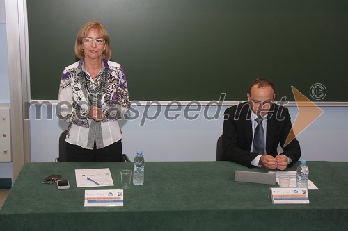 Red. prof. dr. Karin Stana Kleinschek, prorektorica za znanstvenoraziskovalno dejavnost Univerze v Mariboru, Radovan Žerjav, minister za gospodarski razvoj in tehnologijo