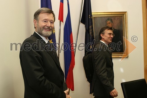 Dr. Ivan Rozman, rektor Univerze v Mariboru in Danijel Rebolj, kandidat za rektorja Univerze v Mariboru