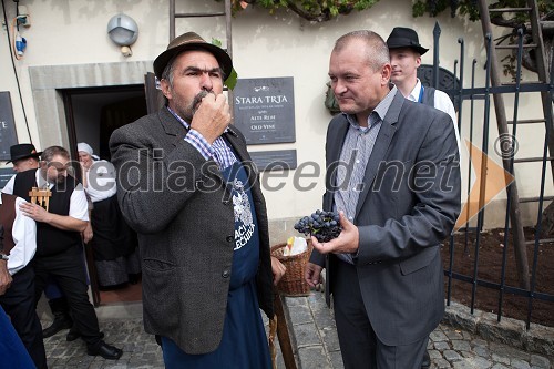 Alojz Jenuš - Slavek, outar in brač iz Malečnika, Franc Kangler, župan MOM