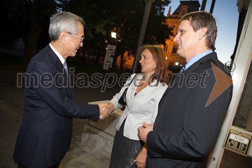 Takashi Kawamura, predsednik japonske korporacije Hitachi, Suzana Žilič Fišer, generalna direktorica Zavoda Maribor 2012 - EPK, Tomaž Kancler, podžupan MOM