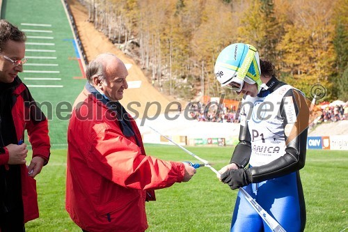 Ljubo Jasnič in Primož Peterka, nekdanji smučarski skakalec