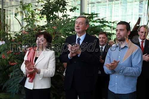 Barbara Miklič Türk in soprog dr. Danilo Türk, predsednik Republike Slovenije in Tomaž Jevšnik, Ocean Orchids d.o.o