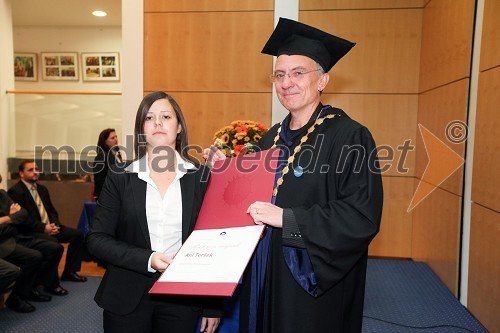 Ana Teršek, Pravna fakulteta Univerze v Mariboru in prof. dr. Danijel Rebolj, rektor Univerze v Mariboru