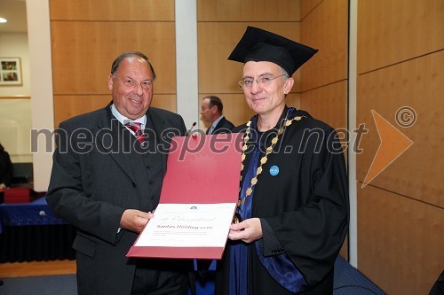 Prim. prof. dr. Günter Nebel, direktor podjetja Sanlas Holding GmbH in prof. dr. Danijel Rebolj, rektor Univerze v Mariboru