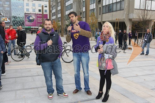 Dejan Vedlin, ekipa Reporter Milan, Bor Greiner, novinar in odgovorni urednik Radia City, Natalija Veronik, moderatorka na Radiu City