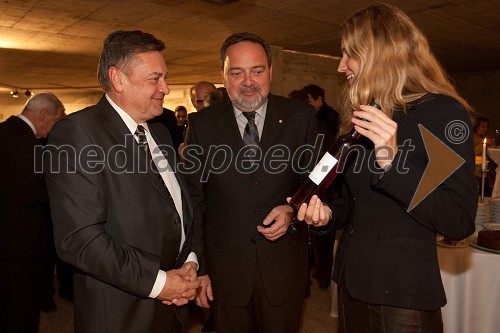 Zoran Jankovič, župan Mestne občine Ljubljana,Janez Čebulj in Mateja Avbelj Valentan, direktorica Ljubljanskega gradu