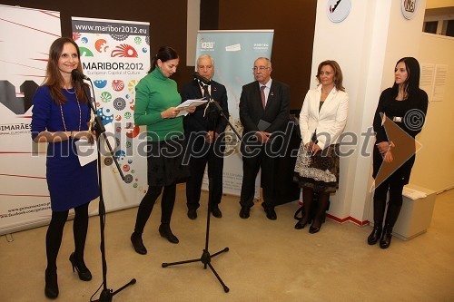 Nataša Kos, pomočnica programskega direktorja Zavoda Maribor 2012 - EPK, ..., Antonio Magalhaesa, župan Guimaraesa, Joao Serro, predsednik fundacije, Dr. Suzana Žilič Fišer, generalna direktorica zavoda Maribor 2012 - Evropska prestolnica kulture in Astrid Bah, podžupanja MOM