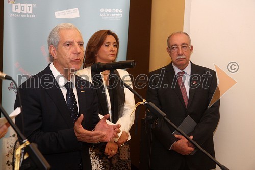 Antonio Magalhaesa, župan Guimaraesa, Dr. Suzana Žilič Fišer, generalna direktorica zavoda Maribor 2012 - Evropska prestolnica kulture in Joao Serro, predsednik fundacije